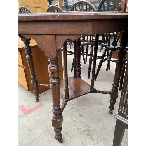 2654 - A LATE VICTORIAN OCTAGONAL CENTRE TABLE, 32