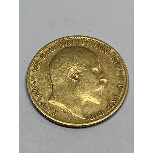 538 - AN EDWARD VII 1905 GOLD HALF SOVEREIGN