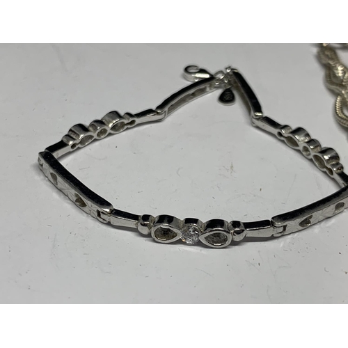 593 - TWO SILVER BRACELETS