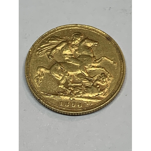 534 - A VICTORIAN 1890 GOLD SOVEREIGN