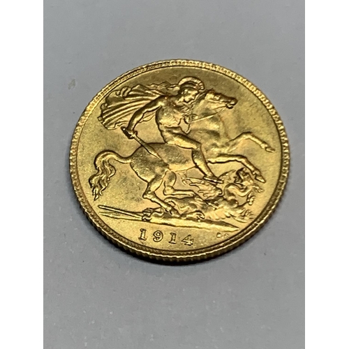 539 - A GEORGE V 1914 GOLD HALF SOVEREIGN