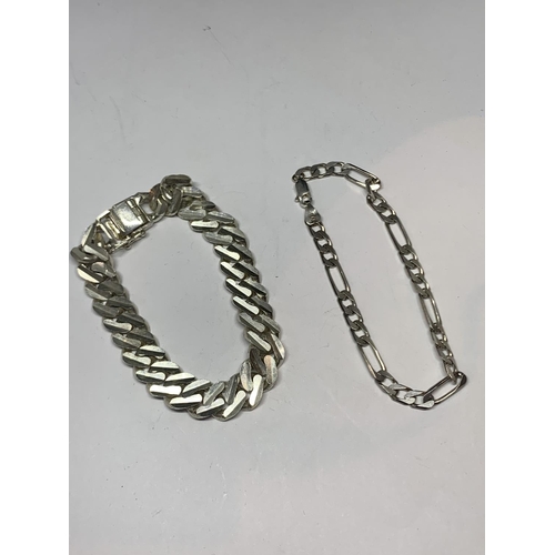 599 - TWO SILVER BRACELETS