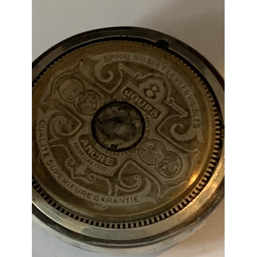 603 - A SILVER POCKET WATCH WITH VISUAL ESCAPEMENT