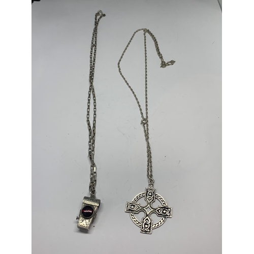 625 - TWO SILVER NECKLACES