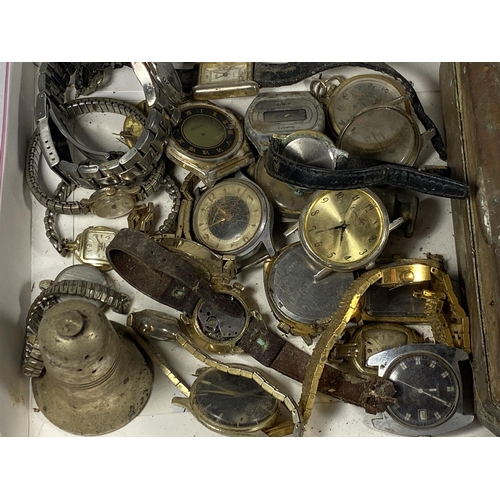 464 - A MIXED LOT OF VINTAGE WATCHES AND WATCH HEADS