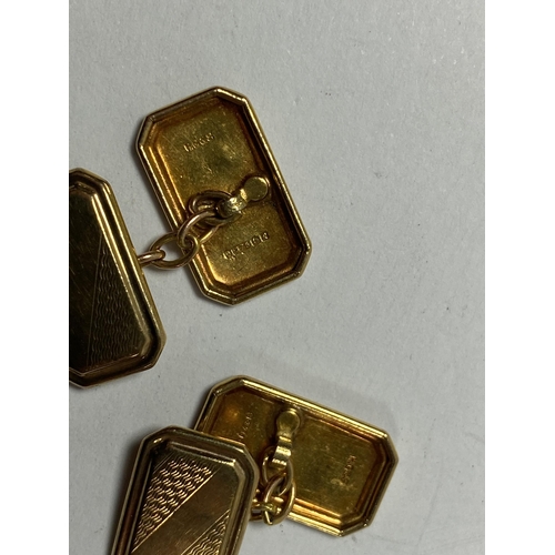 473 - A PAIR OF 9CT YELLOW GOLD CUFFLINKS, TOTAL WEIGHT 3.04G