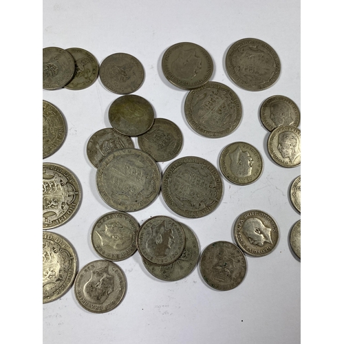 481 - A BAG OF ASSORTED SILVER & HALF SILVER COINAGE