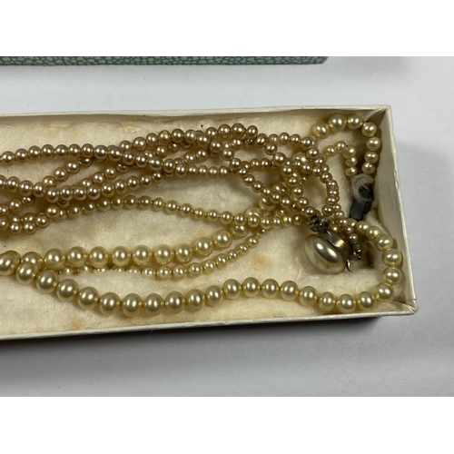 642 - THREE SETS OF VINTAGE CULTURED PEARL NECKLACES