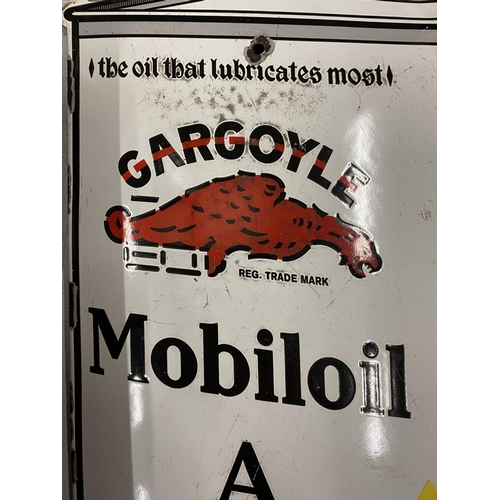 37 - A VINTAGE GARGOYLE MOBILOIL ENAMEL SIGN, LENGTH 45CM