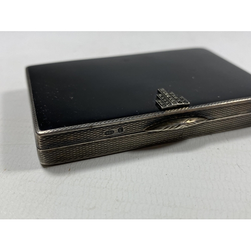 7 - AN ART DECO .925 HALLMARKED SILVER CARD CASE, IMPORT HALLMARKS TO INTERIOR, LENGTH 8CM