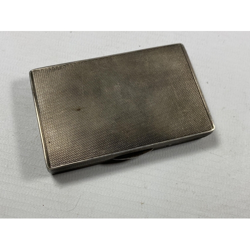 7 - AN ART DECO .925 HALLMARKED SILVER CARD CASE, IMPORT HALLMARKS TO INTERIOR, LENGTH 8CM