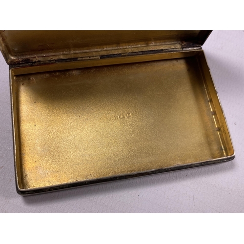 7 - AN ART DECO .925 HALLMARKED SILVER CARD CASE, IMPORT HALLMARKS TO INTERIOR, LENGTH 8CM