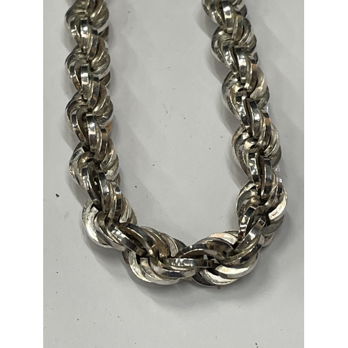 661 - A HALLMARKED SILVER  HEAVY ROPE NECKLACE