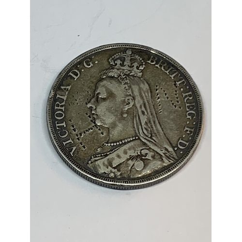 667 - A VICTORIAN SILVER CROWN 1891