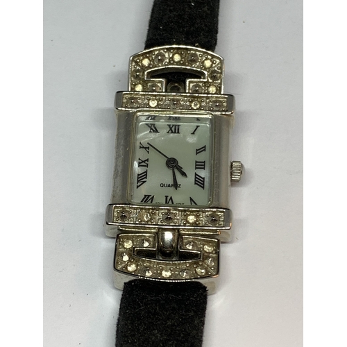 678 - A DECO STYLE WRIST WATCH SEEN WORKING BUT NO WARRANTY