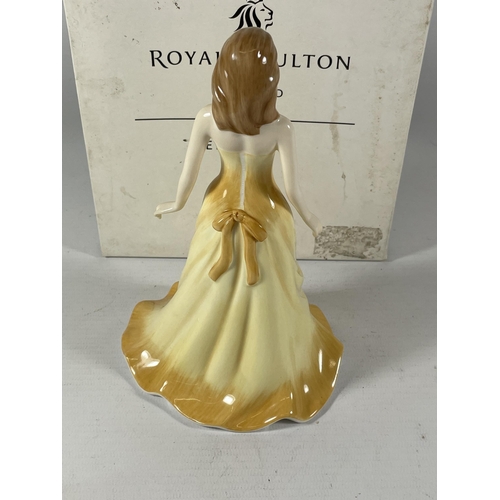 760 - A ROYAL DOULTON GEMSTONES OPAL OCTOBER LADY FIGURE, BOXED