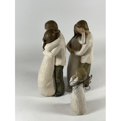 761 - A GROUP OF THREE WILLOW ART FIGURES