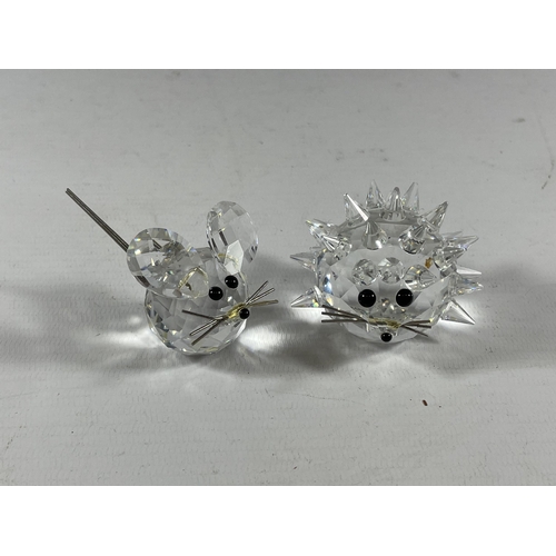 764 - TWO SWAROVSKI CRYSTAL GLASS ANIMAL PAPERWEIGHTS