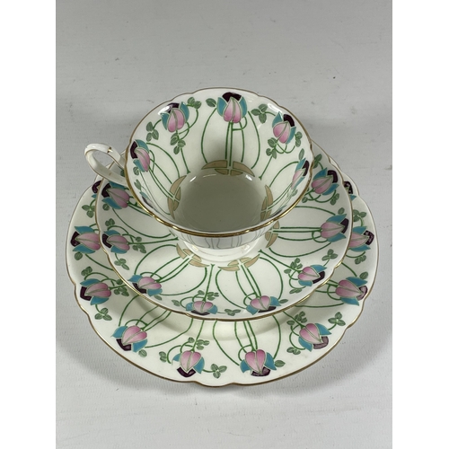 781 - A FOLEY CHINA GLASGOW ROSE TRIO CUP SAUCER & SIDE PLATE