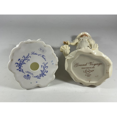 798 - TWO FIGURES - COALPORT LADIES OF FASHION & GRAND VOYAGE LENOX