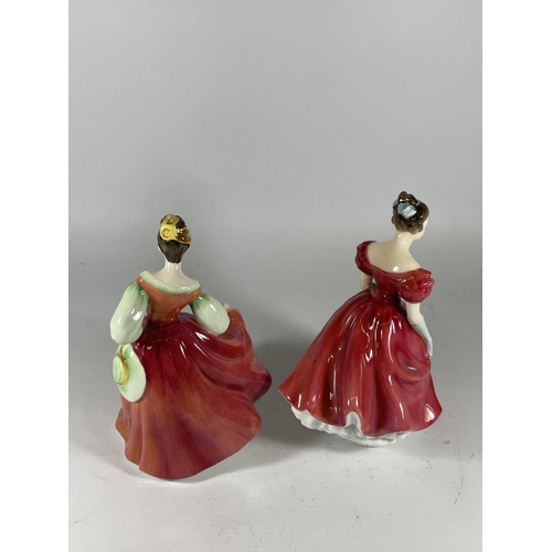 802 - TWO ROYAL DOULTON LADY FIGURES - WINSOME HN2220 & FAIR LADY (RED) HN2832