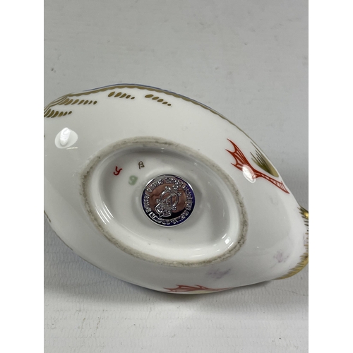 820 - A ROYAL CROWN DERBY DUCK WITH SILVER STOPPER