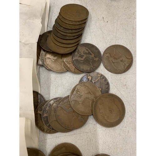 233 - A QUANTITY OF VINTAGE PENNIES 1902, 1903, 1904, 1905, 1906, 1907, 1908, 1909 AND 1910