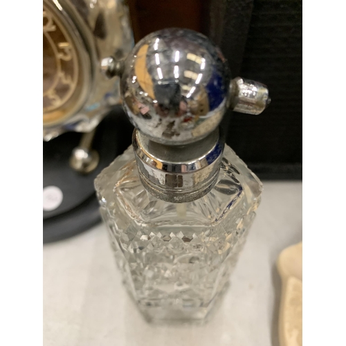 234 - A CUT GLASS PERFUME BOTTLE HEIGHT 20CM