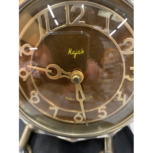 235 - A RUSSIAN CUT GLASS MANTLE CLOCK