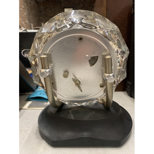 235 - A RUSSIAN CUT GLASS MANTLE CLOCK