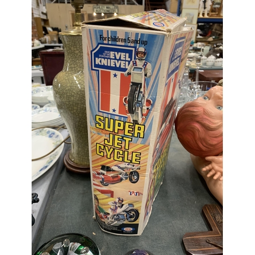 246 - A VINTAGE EVEL KNIEVEL SUPER JET CYCLE BOX - PLEASE NOTE THIS IS FOR THE BOX ONLY