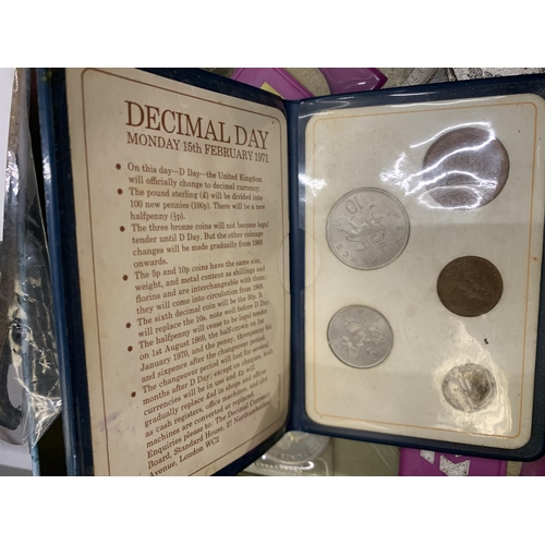 265 - A QUANTITY OF COLLECTORS COINS TO INCLUDE 1980 MOSCOW OLYMPICS MEDAL COLLECTOR CARD, NAT WEST 'WORLD... 