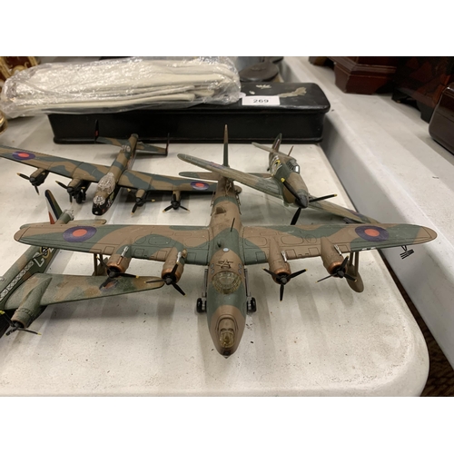 268 - FOUR VINTAGE STYLE DIE-CAST WAR PLANES