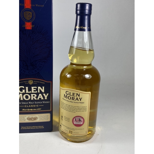 341 - 1 X 70CL BOXED BOTTLE - GLEN MORAY SPEYSIDE SINGLE MALT SCOTCH WHISKY