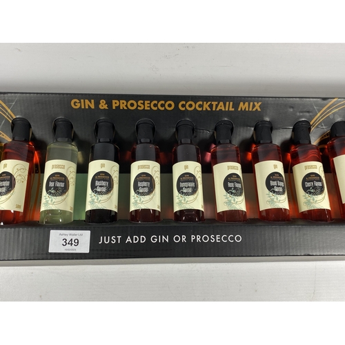 349 - A BOXED GIN & PROSECCO COCKTAIL MIX TWELVE BOTTLE GIFT SET