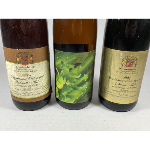 350 - 3 X MIXED BOTTLES - NIEDERTHALER 1992 X 2 AND FURTHER BOTTLE