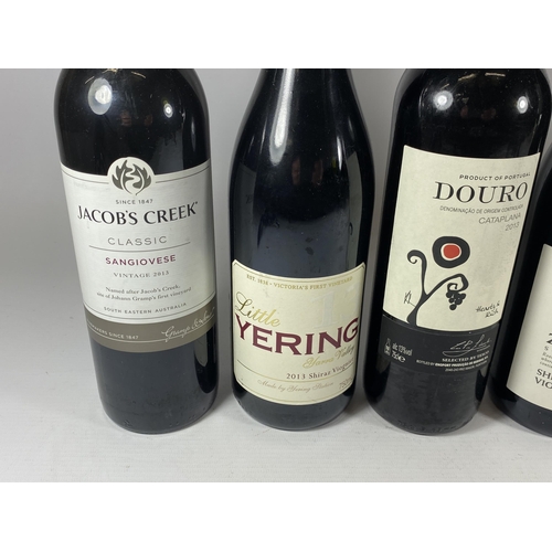 357 - 6 X MIXED BOTTLES OF RED WINE - DOURO, QUIRKY BIRD ETC