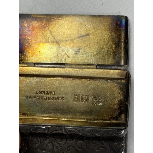 734 - A VINTAGE HALLMARKED SILVER CARD / MATCH CASE