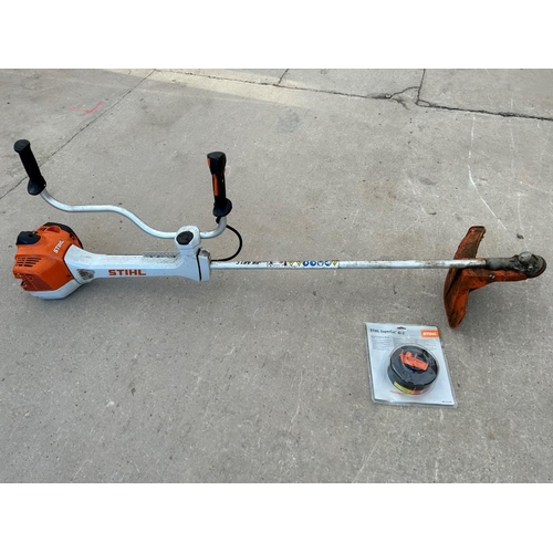 120A - A STHIL FS461C PETROL GRASS STRIMMER COMPLETE WITH NEW AND BOXED STHIL SUPER CUTTER HEAD BELIEVED WO... 