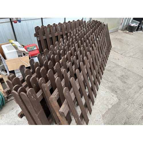 80A - TWELVE SECTIONS OF WOODEN PICKET FENCING (5 x 6FT AND 7 x 11FT LONG) NO VAT