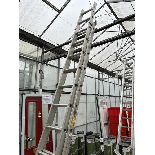 99 - A LYTE ALUMINIUM TWO SECTION TWENTY FOUR RUNG LADDER