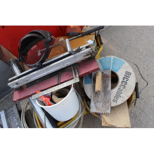 1258 - FILING CABINET (RED)  AND ASSORTED BUCKETS (3)NO VAT