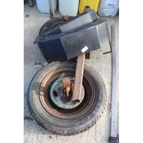 1265 - MUDGUARDS, STUB AXLES AND TOW BAR (5 ITEMS)  NO VAT