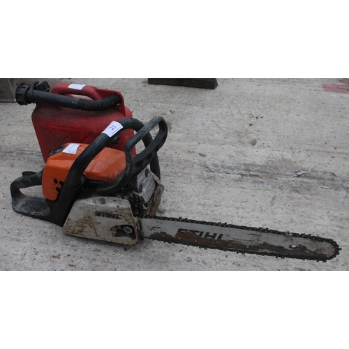 21 - A STIHL M5181 CHAINSAW  & FUEL CAN  NO VAT
