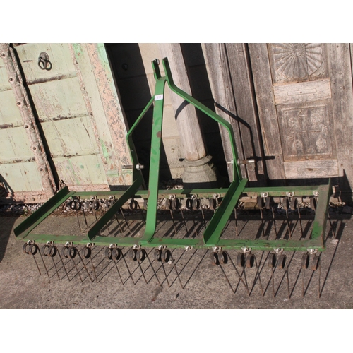 218 - A 5FT COMPACT TRACTOR GRASS TINE HARROW PLUS VAT