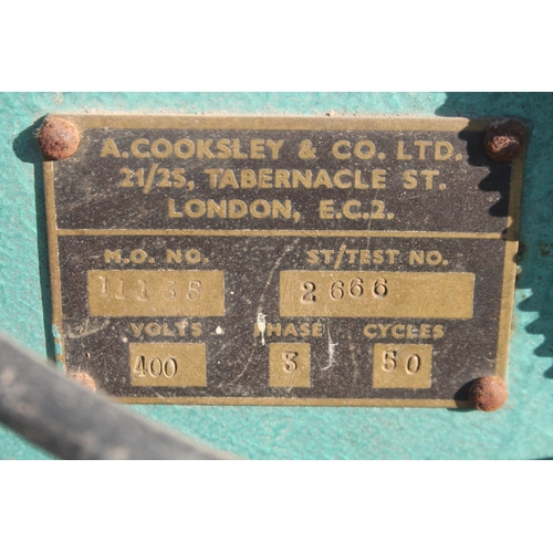 223 - A COOKSLEY MORTISE DRILL WITH A BROOK MOTOR NO VAT