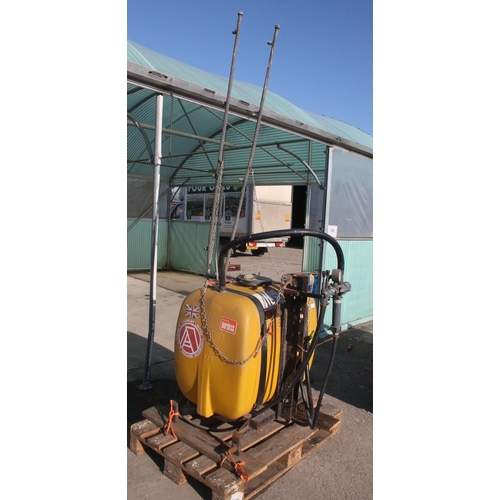 229 - AN ALLMAN MODEL 55 250 LITRE CROP SPRAYER PUMP IN THE PAY OFFICE WORKING ORDER  PLUS VAT