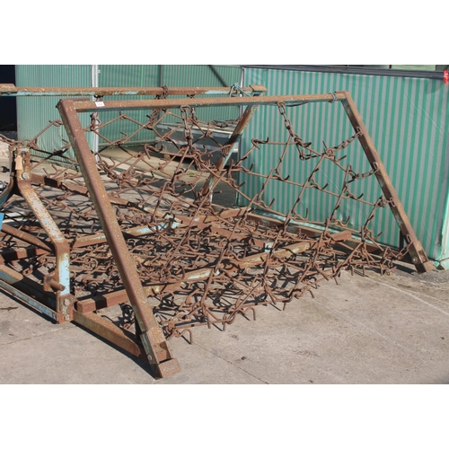 232 - A SET OF CHAIN HARROWS ON A FOLDING FRAME WITH THREE POINT LINKAGE ATTATCHMENTS PLUS VAT