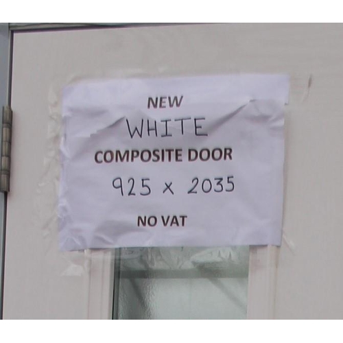 45 - A NEW WHITE COMPOSITE DOOR  AND  FRAME 925MM X 2035 MM  3 KEYS  NO VAT