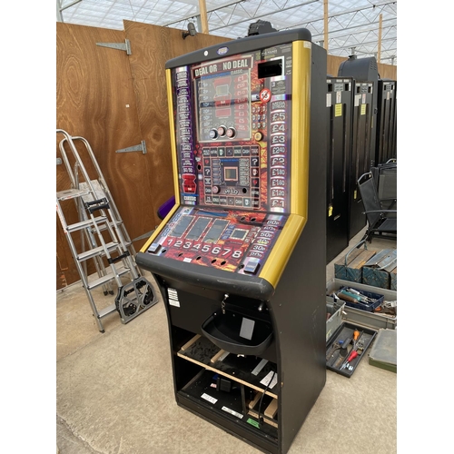 A DEAL OR NO DEAL FRUIT MACHINE FOR SPARES AND REPAIRS BUT WITH KEY
